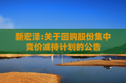 新宏泽:关于回购股份集中竞价减持计划的公告